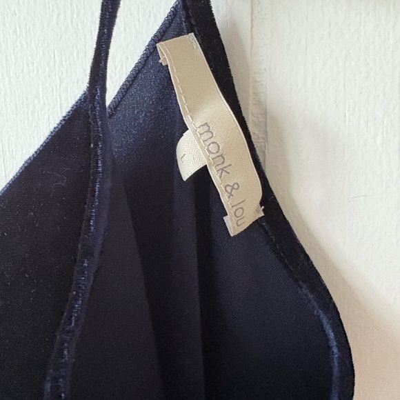 Monk & Lou Navy Velvet Tank Top | Size Large - Picture 6 of 9